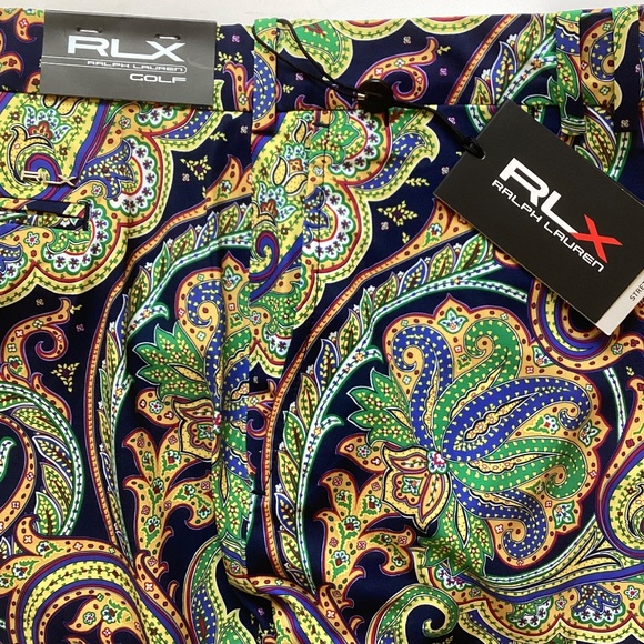 RLX Ralph Lauren Magnolia Lane Golf Shorts Paisley Blue Multi Men's NWT 42 $98 - Picture 6 of 8